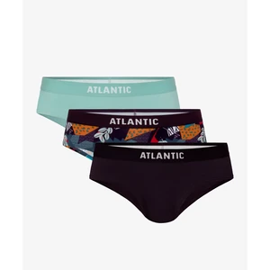 Dámské kalhotky ATLANTIC Hipster 3-PACK - zelené, fialové, fialové