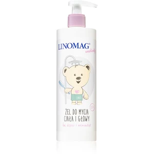 Linomag Emolienty Shampoo & Shower Gel sprchový gel a šampon 2 v 1 pro děti od narození 400 ml