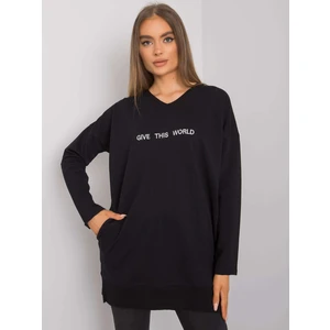 RUE PARIS Black cotton tunic for women