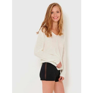 Black Shorts with Translucent Detail CAMAIEU - Women