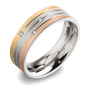 Boccia Titanium Titánový prsteň s briliantmi 0135-02 53 mm