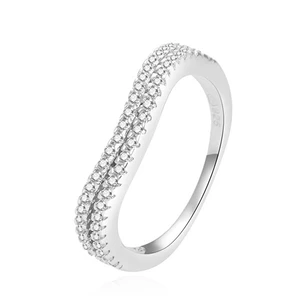 Beneto Moderné strieborný prsteň so zirkónmi AGG230 62 mm