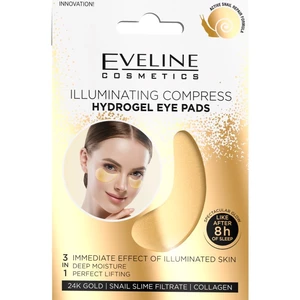 Eveline Cosmetics Gold Illuminating Compress hydrogelová maska na oční okolí se šnečím extraktem 2 ks