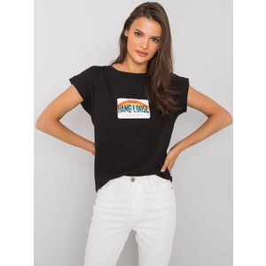 Black cotton women's t-shirt