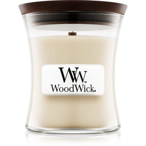 Woodwick Linen vonná svíčka s dřevěným knotem 85 g