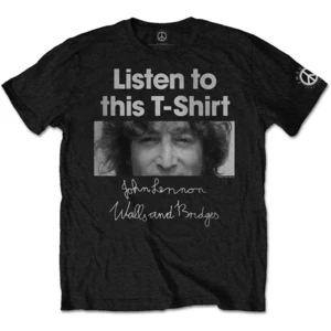 John Lennon Koszulka Listen Lady Czarny-Graficzny L
