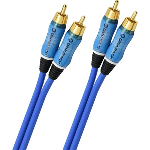 Připojovací kabel oehlbach, cinch zástr./cinch zástr., modrý, 0,5 m