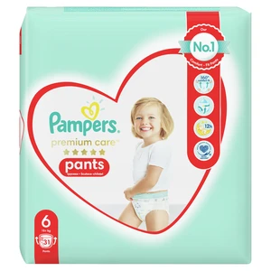 PAMPERS Nohavičky plienkové Premium Care Pants 6 EXTRA LARGE 16kg+ 31ks