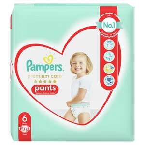 PAMPERS Premium Care Pants 6 MAXI (15+ kg) 31 ks Value Pack – plenkové kalhotky