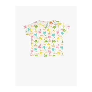 Koton Summer Theme T-Shirt Printed Crew Neck Short Sleeve Cotton