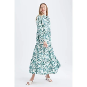 DEFACTO Relax Fit Flower Long Sleeve Long Sleeve Dress