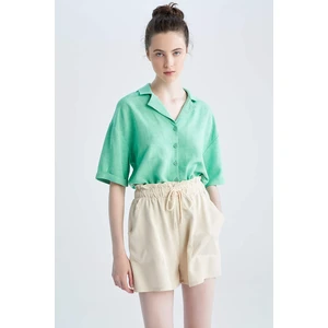 DEFACTO Relax Fit Pyjamas Collar Short Sleeve Shirt