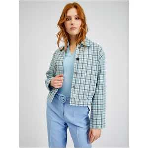 Orsay Light blue ladies plaid jacket - Ladies