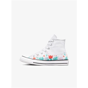 White Women Patterned Ankle Sneakers Converse Chuck Taylor All St - Ladies