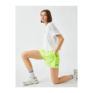 Koton Ebru Shawl Loves Neon Sports Mini Shorts.