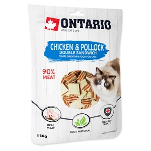 Pochoutka Ontario dvojitý sendvič s kuřecím a treskou 50g