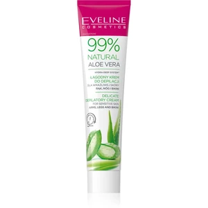 Eveline Cosmetics 99% Natural Aloe Vera zklidňující depilační krém linie bikin a podpaží 125 ml