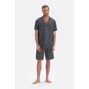 Dagi Black Paisley Pattern Modal Groom Pajamas Set