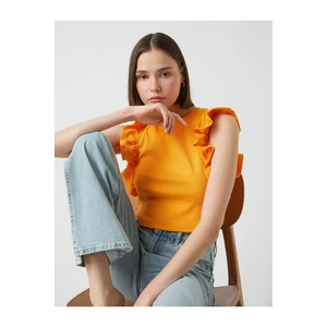 Koton Ruffled Sleeveless T-Shirt Cotton