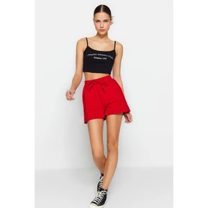 Trendyol Red Pocket Detailed High Waist Knitted Shorts