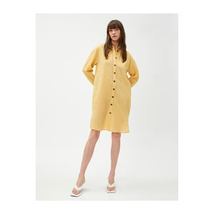 Koton Long Sleeve Mini Shirt Beach Dress