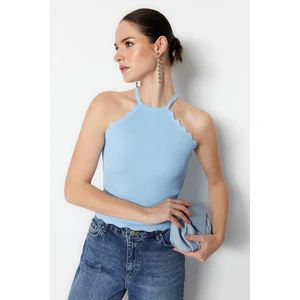 Trendyol Blue Halterneck Knitwear Blouse