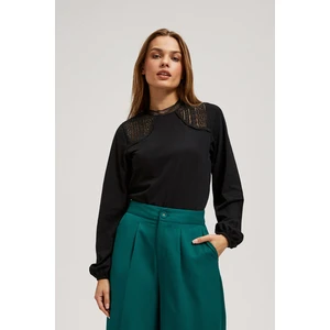 Blouse with decorative lace
