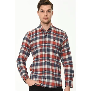 G704 DEWBERRY MEN'S SHIRT-NAVY-RED