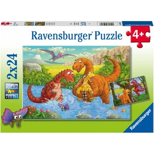 Ravensburger puzzle Hraví dinosauři 2 x 24 dílků