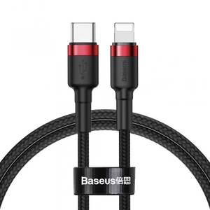 Kábel Baseus Cafule, USB-C na Lightning, 18 W,1 m,červený/čierny