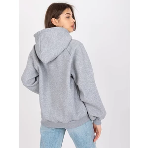 Peggy gray melange women's sweatshirt with a hood