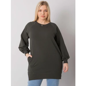 Dark khaki plain plus size Toledo sweatshirt