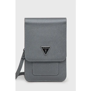 Taška Guess PU Saffiano Triangle Logo Phone Bag, šedá