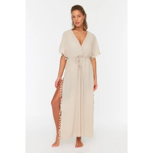 Trendyol Beige Tassel Detailed Woven Dress