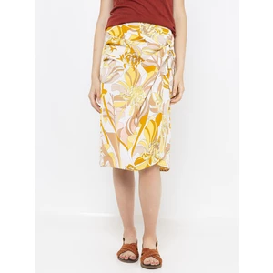 Yellow-cream patterned skirt CAMAIEU - Women