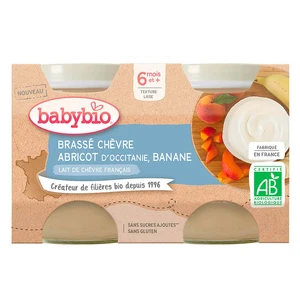 BABYBIO Brassé z kozieho mlieka marhuľa banán 2x130 g