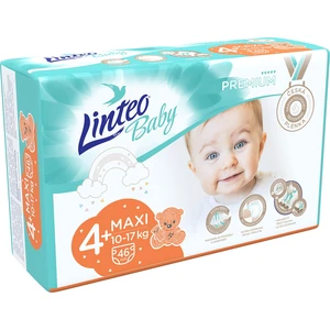 LINTEO BABY Plienky Baby Prémium MAXI+ (10-17 kg) 46 ks