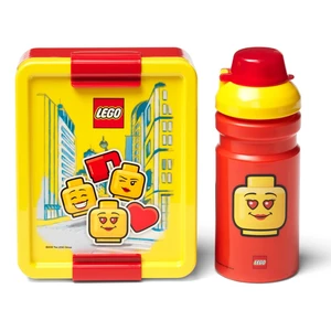 Zestaw żółto-czerwonego pojemnika na lunch i butelki LEGO® Iconic