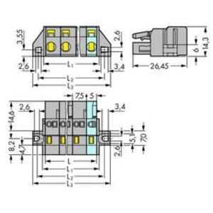 Zásuvkový konektor na kabel WAGO 231-212/031-000, 97.30 mm, pólů 12, rozteč 7.50 mm, 10 ks