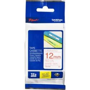 Brother TZ-232 / TZe-232, 12mm x 8m, červený tisk / bílý podklad, originální páska