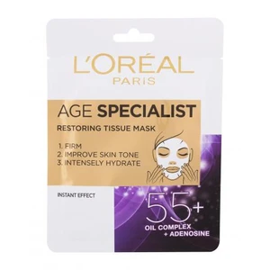 L’Oréal Paris Age Specialist 55+ plátenná maska pre intenzívne vypnutie a rozjasnenie pleti