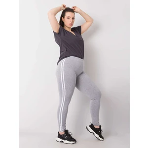 Szürke melange plus size leggings