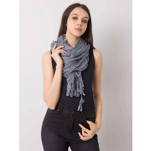 Women's gray scarf with fringes