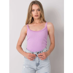 Light purple pinstripe top from Sandy