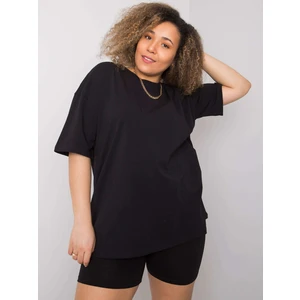 Black plus size cotton t-shirt