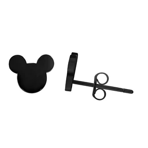 Troli Designové černé náušnice Mickey Mouse