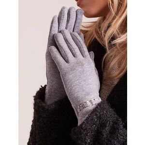 Women´s gloves with a gray buckle