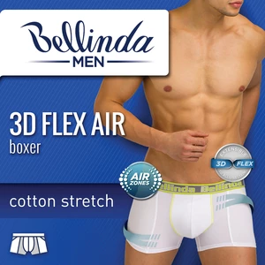 Bellinda Męskie bokserki 3D FLEX AIR BOXER - Bokserki męskie z bawełną 3D flex nadaje się do uprawiania sportu - szary