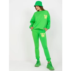 Light green tracksuit with hoodless sweatshirt