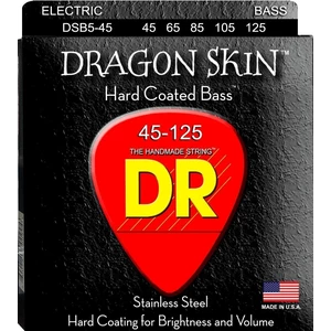 DR Strings DRAGON SKIN - CLEAR Coated Bass Strings: 5-String Medium 45-125